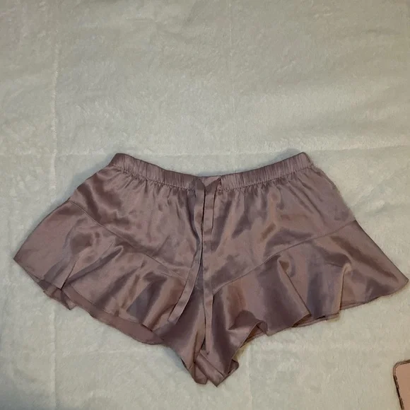 Silky Ruffle Shorts in Mauve - Picture 3 of 5